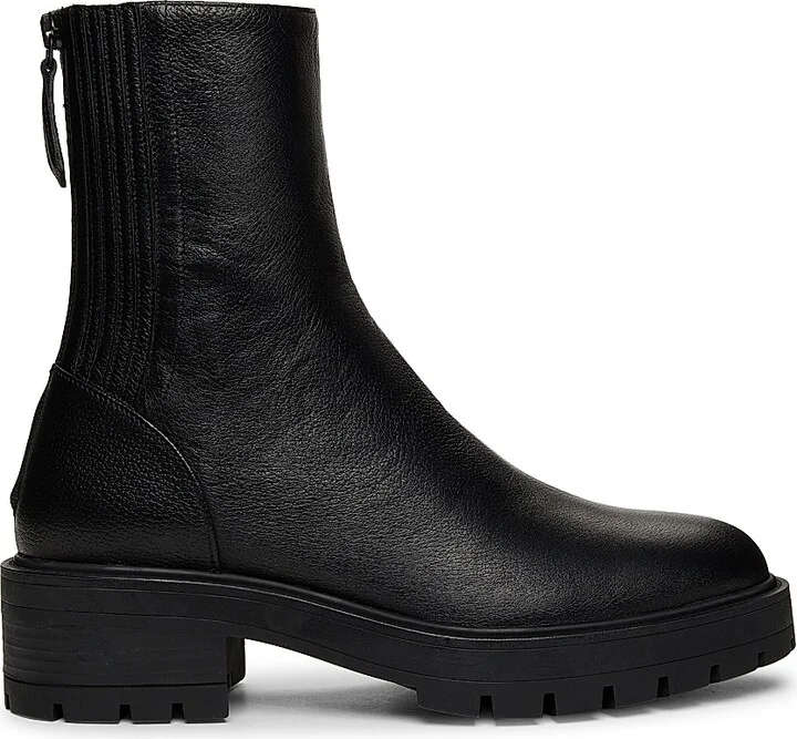 Women's Saint Honore Leather Combat Booties - Black - Size 6