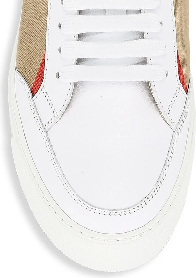 Women's Salmond Vintage Check Leather & Textile Sneakers - White - Size 5 - Image 4