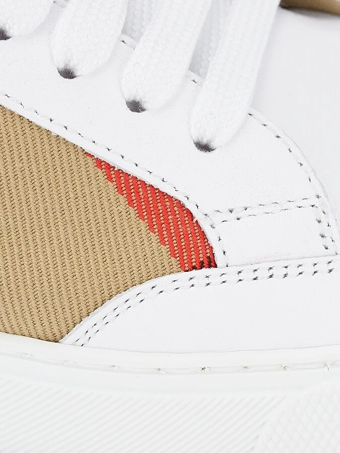 Women's Salmond Vintage Check Leather & Textile Sneakers - White - Size 5 - Image 6