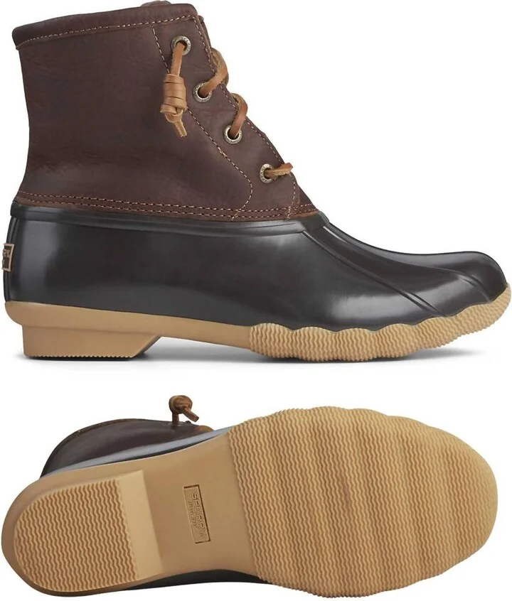 Women's Saltwater Duck Boot In Tan/dark Brown