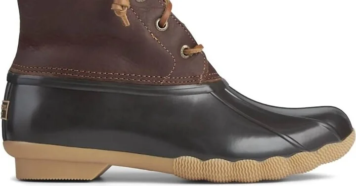 Women's Saltwater Duck Boot In Tan/dark Brown