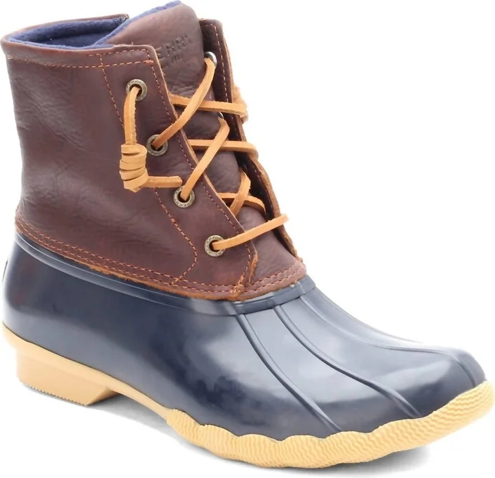 Women's Saltwater Duck Boots In Tan/navy