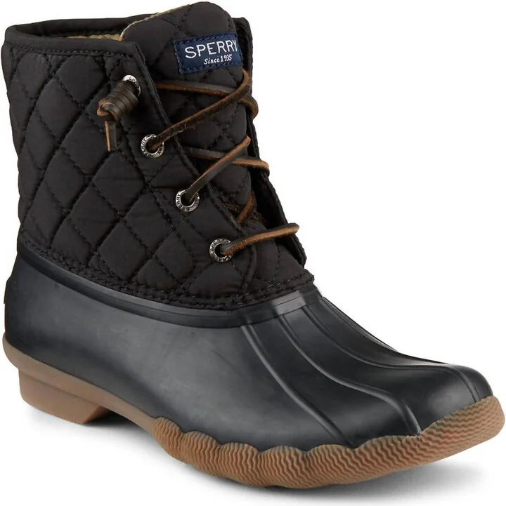 Women's Saltwater Quilted Nylon Boot In Black