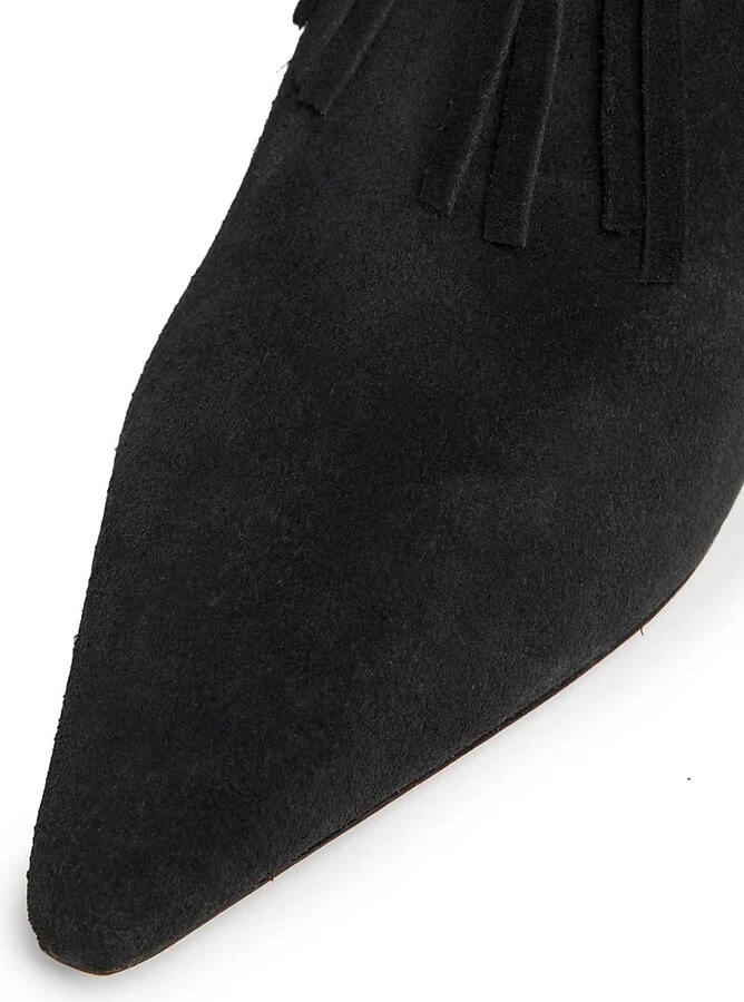 Women's Sammy Fringe Suede Ankle Boots - Black - Size 6 - Image 6