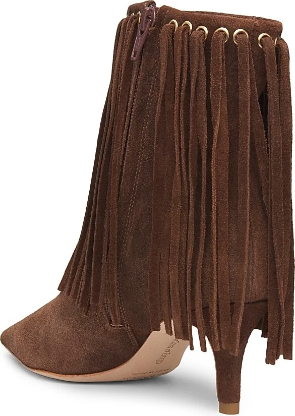 Women's Sammy Fringe Suede Ankle Boots - Black - Size 6 - Image 8