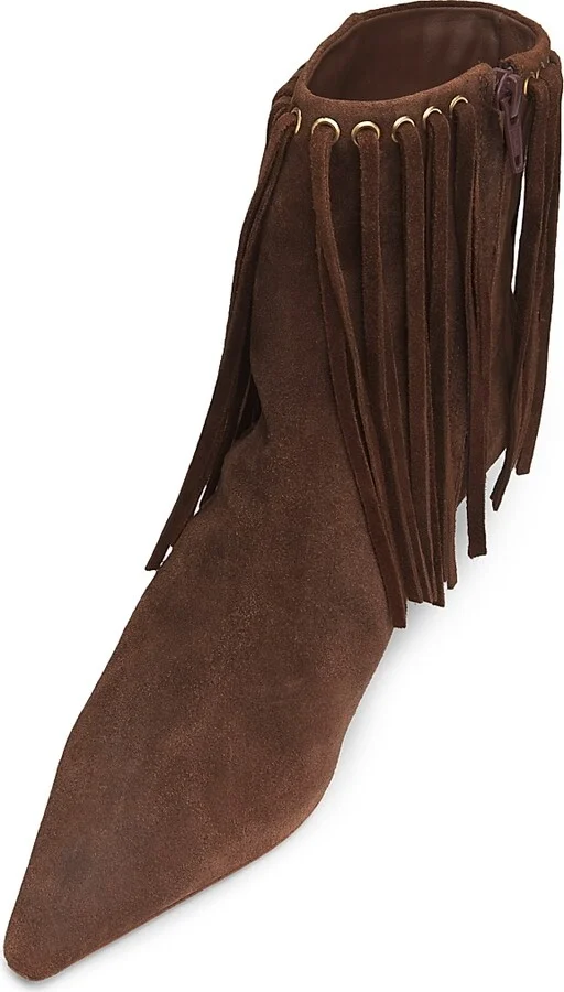 Women's Sammy Fringe Suede Ankle Boots - Black - Size 6 - Image 9
