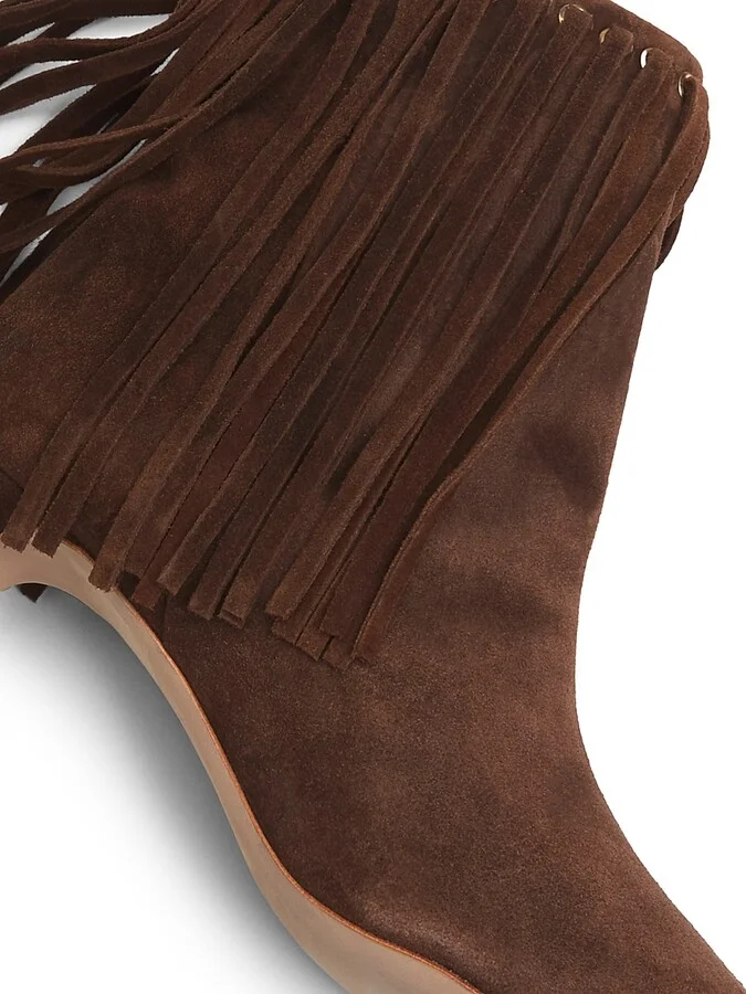 Women's Sammy Fringe Suede Ankle Boots - Black - Size 6 - Image 11