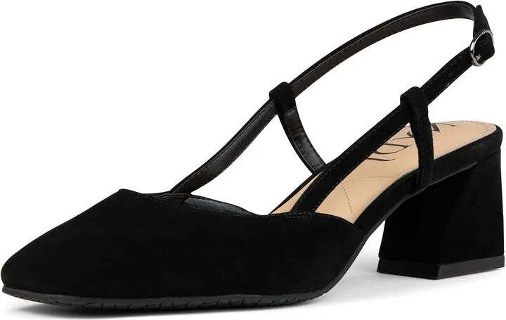 Women's Samson Slingback Pumps Sandals In Black Suede