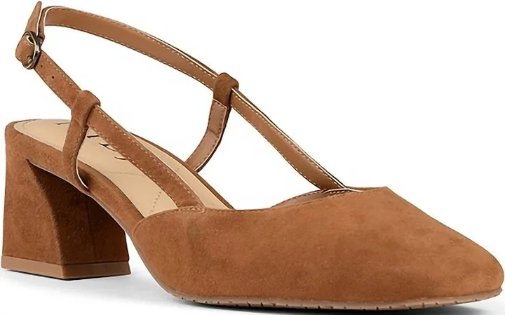 Women's Samson Slingback Pumps Sandals In Cognac Suede