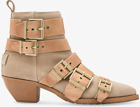 Womens Sand Brown Jane Pointed-Toe Suede Ankle Boots Eur 39.5 / 6.5 Uk Women