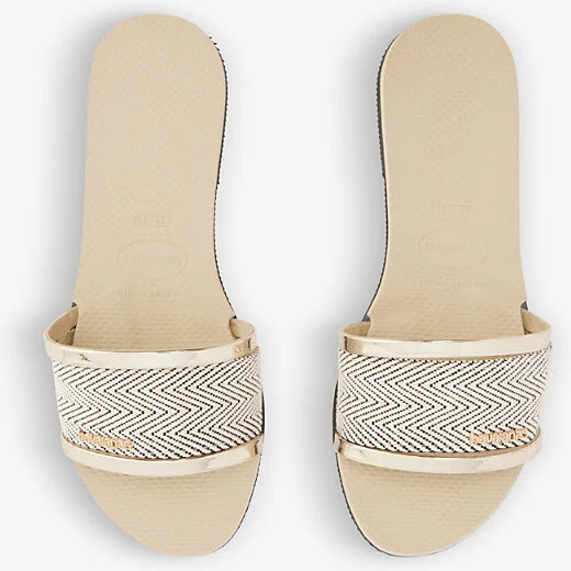 Womens Sand Grey You Trancoso Rubber Sandals 3/4 - Image 2