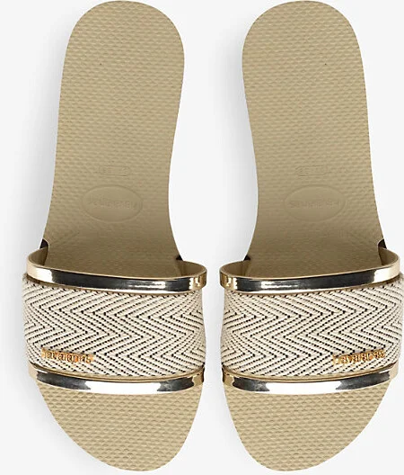 Womens Sand Grey You Trancoso Rubber Sandals 3/4 - Image 3