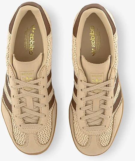 Womens Sand Strata Preloved Bro Gazelle Indoor Textured Woven and Leather Low-Top Trainers Eur 36.5 / 3.5 Uk Women - Image 2