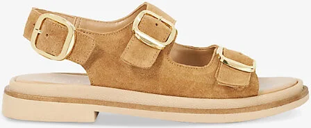 Womens Sand Suede Luckles Suede Sandals Eur 38/5 Uk Women