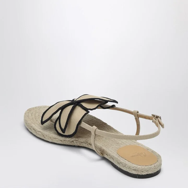 Women's Sandal In Sand Color With Flower - Image 2