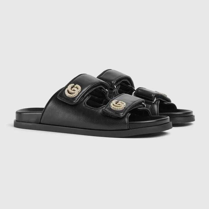 Women's sandal with crystal Double G - Image 2