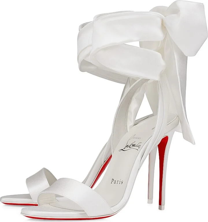 Women's Sandale Du Désert 100MM Satin Sandals - White - Size 9 - Image 2