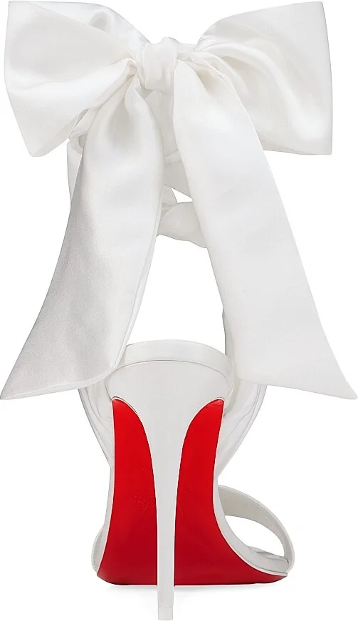 Women's Sandale Du Désert 100MM Satin Sandals - White - Size 9 - Image 3