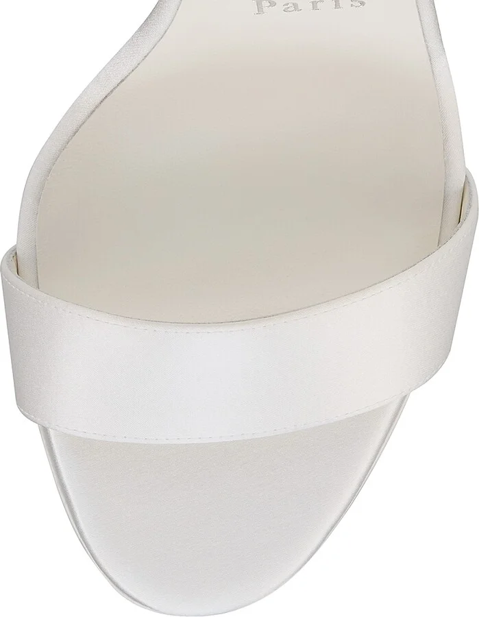 Women's Sandale Du Désert 100MM Satin Sandals - White - Size 9 - Image 4