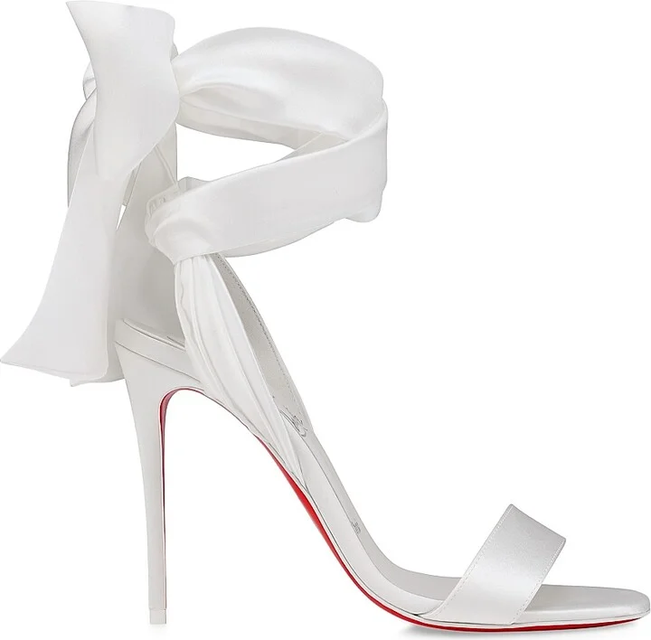 Women's Sandale Du Désert 100MM Satin Sandals - White - Size 9
