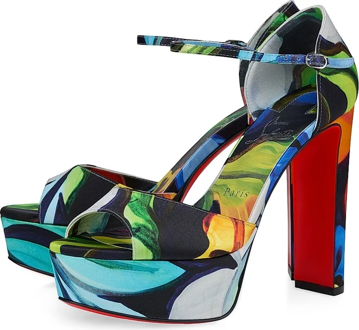 Women's Sandaloo 130MM Crepe Satin Platform Sandals - Size 5.5 - Image 2