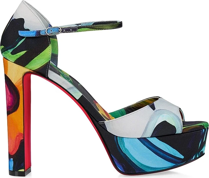 Women's Sandaloo 130MM Crepe Satin Platform Sandals - Size 5.5
