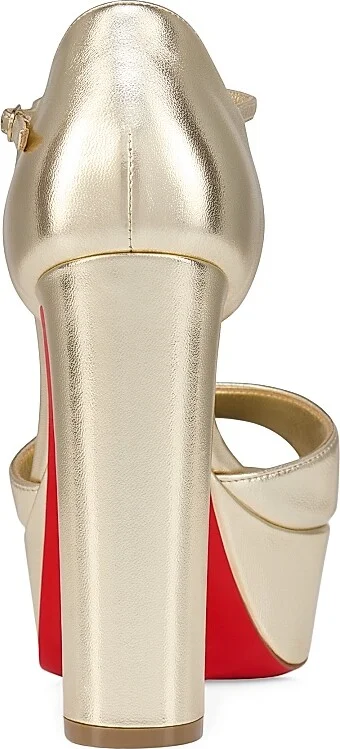 Women's Sandaloo 130MM Leather Sandals - Gold - Size 6.5 - Image 3