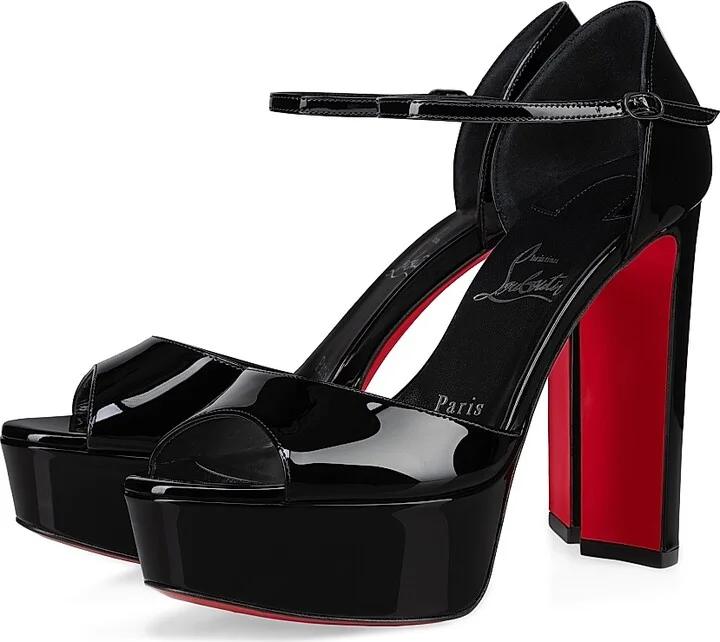 Women's Sandaloo Patent Leather 130MM Sandals - Black - Size 7 - Image 2
