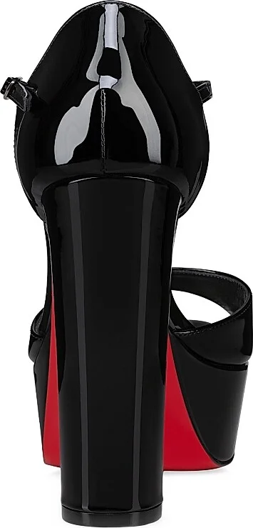 Women's Sandaloo Patent Leather 130MM Sandals - Black - Size 7 - Image 3