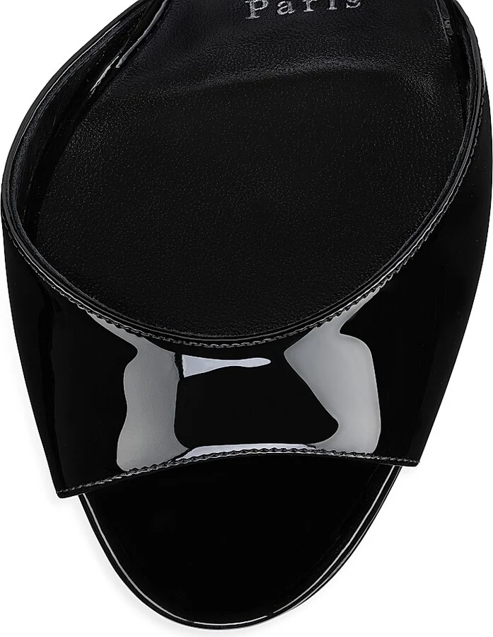 Women's Sandaloo Patent Leather 130MM Sandals - Black - Size 7 - Image 4