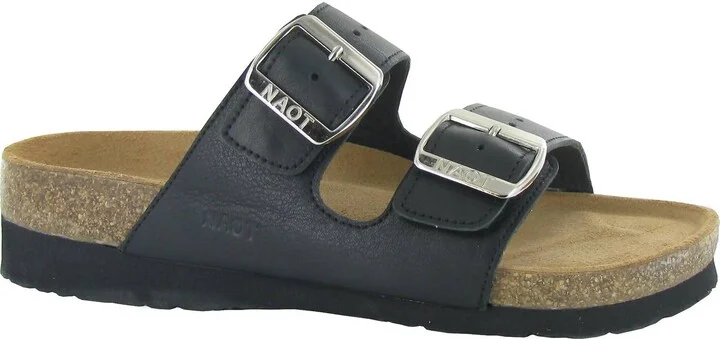 Women's Santa Barbara Leather Sandals In Soft Black Leather