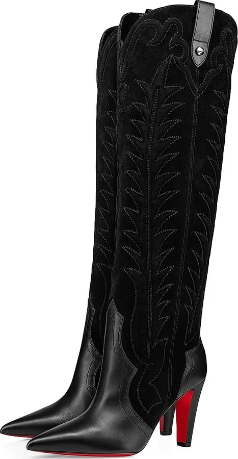 Women's Santia Botta 85MM Suede-Leather Boots - Black - Size 4 - Image 2