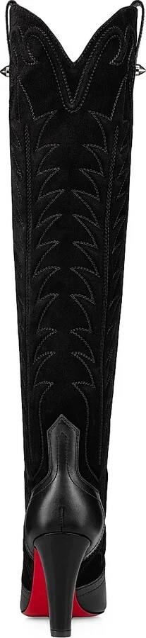 Women's Santia Botta 85MM Suede-Leather Boots - Black - Size 4 - Image 3