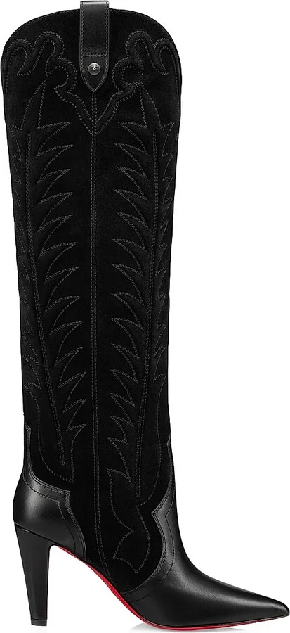 Women's Santia Botta 85MM Suede-Leather Boots - Black - Size 4
