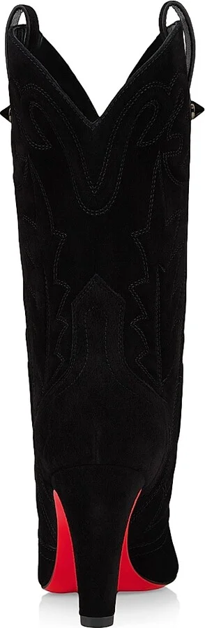 Women's Santiabooty 85MM Velvet Calf Booties - Black - Size 6 - Image 3