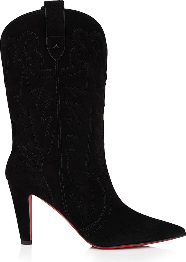 Women's Santiabooty 85MM Velvet Calf Booties - Black - Size 6