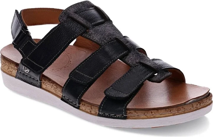 Women's Santorini Gladiator Sandal In Black/gold