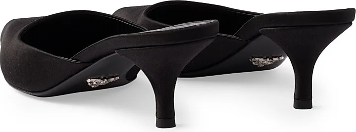 Women's Satin 55MM Mules - Black - Size 10 - Image 3