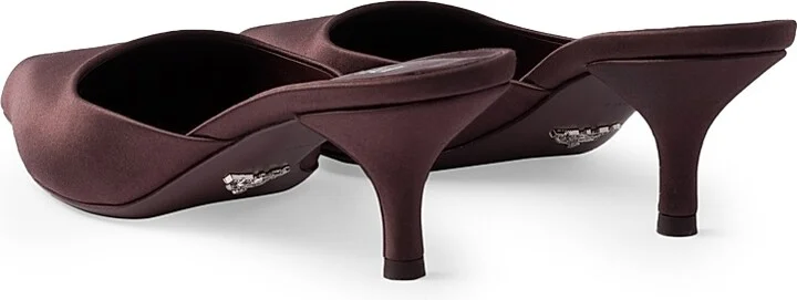 Women's Satin 55MM Mules - Black - Size 10 - Image 7