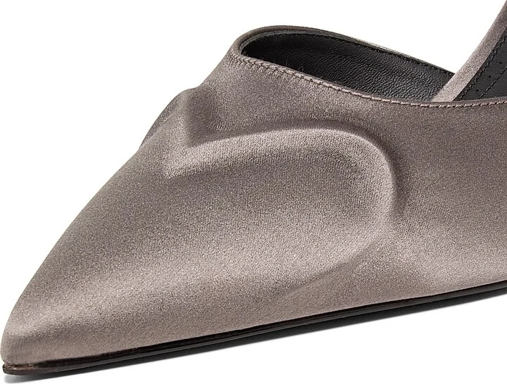 Women's Satin 55MM Mules - Taupe - Size 6 - Image 5
