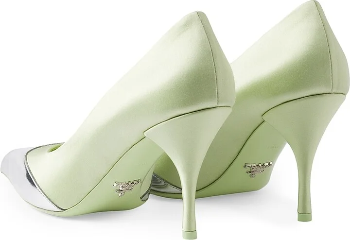 Women's Satin 85MM Pumps - Green - Size 7 - Image 3