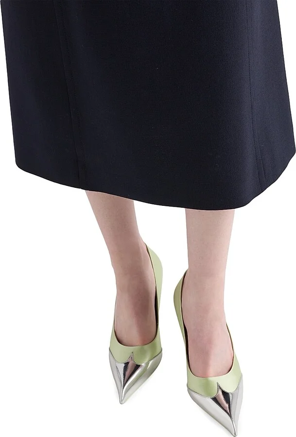 Women's Satin 85MM Pumps - Green - Size 7 - Image 5
