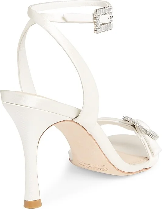 Women's Satin 90MM Sandals - White - Size 6 - Image 3