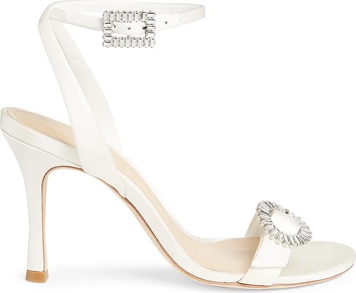Women's Satin 90MM Sandals - White - Size 6