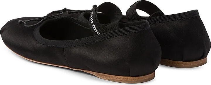 Women's Satin Ballerinas - Black - Size 7.5 - Image 2