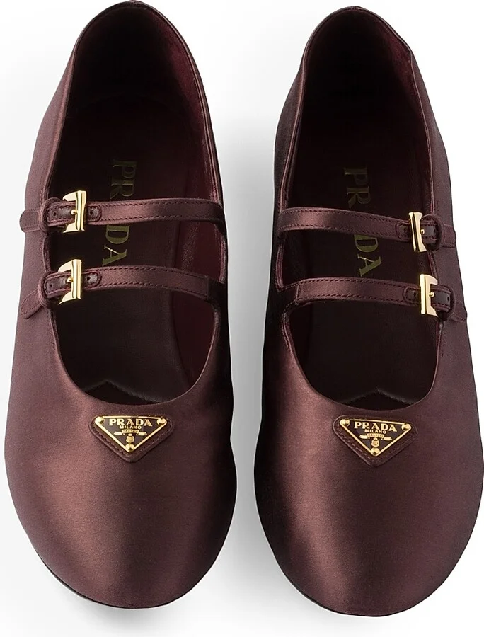Women's Satin Ballerinas - Dark Red - Size 7 - Image 2