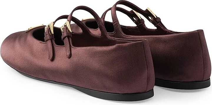 Women's Satin Ballerinas - Dark Red - Size 7 - Image 3