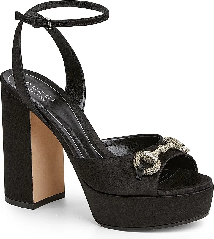 Women's Satin Block Horsebit Sandals - Black - Size 8.5 - Image 2