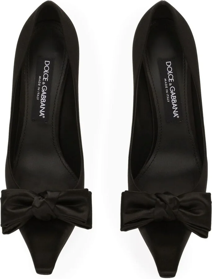 Women's Satin Pumps With Bow Detail - Image 2