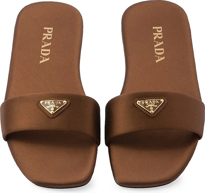 Women's Satin Slides - Brown - Size 6 - Image 3